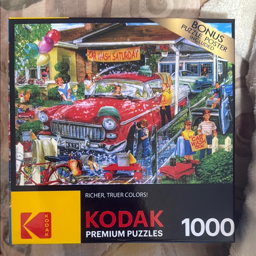 Kodak Premium Puzzle - Classic Red Car Scene
